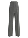 Saint Laurent Check-pattern Wool Trousers In Gray