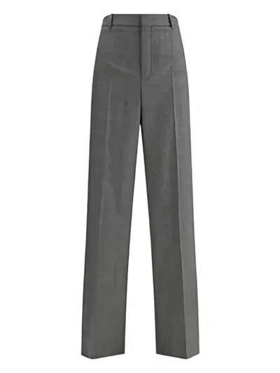 SAINT LAURENT CHECK-PATTERN WOOL TROUSERS