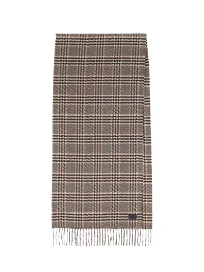 Saint Laurent Check Scarf In Brown