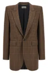Saint Laurent Wool And Cashmere Jacket In Brown