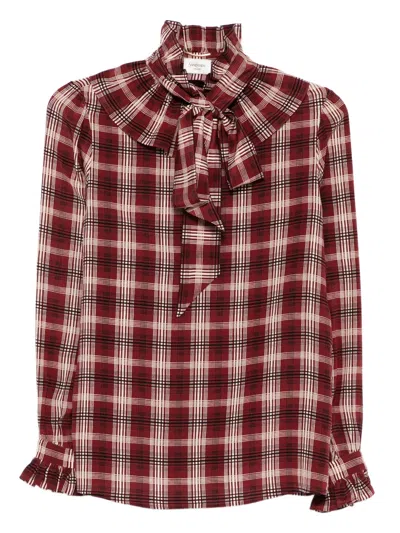 SAINT LAURENT CHECKED BLOUSE