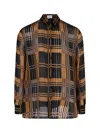 Saint Laurent All-over Patterned Button-up Shirt In Brown