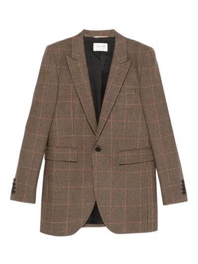 SAINT LAURENT SAINT LAURENT CHECKED SINGLE-BREASTED BLAZER CLOTHING
