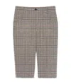 Saint Laurent Checked Tailored Shorts In Nude