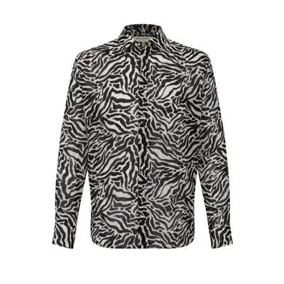 Saint Laurent Checked Wool Shirt In Black