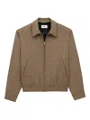 Saint Laurent Checked Zip-up Bomber Jacket In Brown