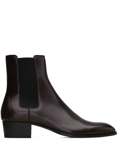 Saint Laurent "chelsa" Boots In Brown