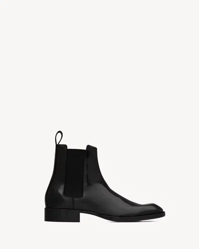 Saint Laurent Vadim Polished-leather Chelsea Boots In Black