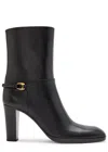 Saint Laurent Sulpice 80 Leather Ankle Boots In Black