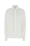Saint Laurent Camicia In Popeline Bianco  Donna
