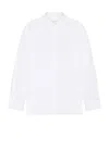Saint Laurent White Pointed Collar Long Sleeve Shirt In Cotton Man In Blanc
