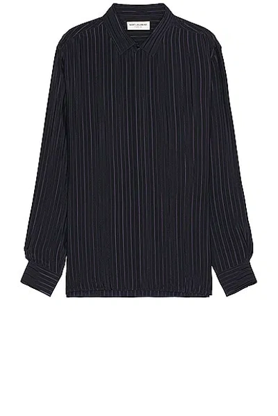 Saint Laurent Chemise Col Yves In Marine