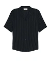 Saint Laurent Chemise Polo Col Requin In Bleu Mint