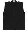 Saint Laurent Saharienne Sleeveless Shirt In Noir