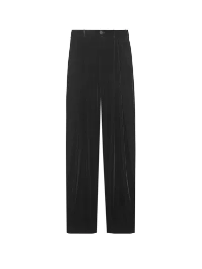 Saint Laurent Chenille Trouser With Frontal Pinces In Black
