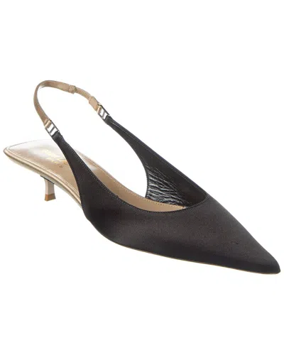 Saint Laurent Cherish 30 Satin Slingback Pump In Black