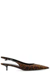 Saint Laurent Cherish Slingback Pumps In Marrone