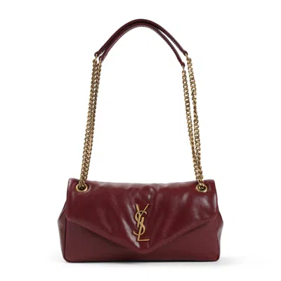 Saint Laurent Cherry Calypso Shoulder Bag In Red