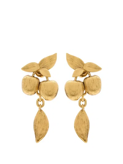 Saint Laurent Cherry Earrings In Gold