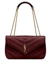 Saint Laurent Cherry Loulou Medium Shoulder Bag In Burgundy