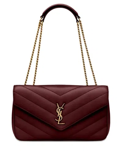 Saint Laurent Cherry Loulou Medium Shoulder Bag In Red