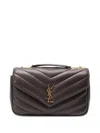 Saint Laurent Chevron Chain Shoulder Bag In Black