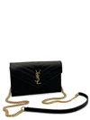 Saint Laurent Chevron Chain Shoulder Bag In Black
