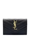 Saint Laurent Chevron-design Logo Wallet In Black