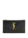 Saint Laurent Chevron-embossed Cardholder In Schwarz