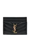 Saint Laurent Chevron Logo Cardholder In Black