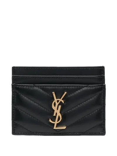 SAINT LAURENT CHEVRON LOGO CARDHOLDER