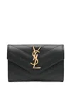 Saint Laurent Chevron Logo Wallet In Black
