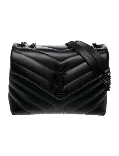 Pre-owned Saint Laurent Chevron Loulou Small In Black