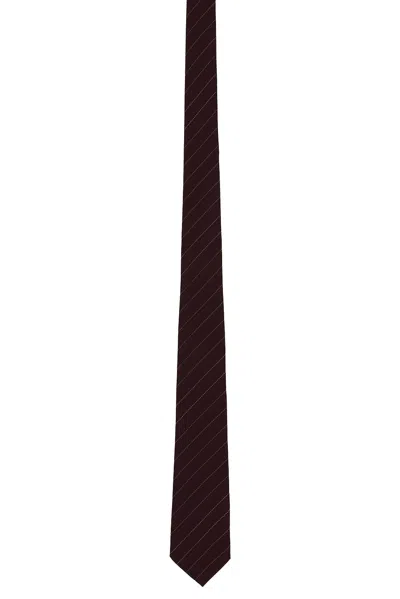 Saint Laurent Chevron Tie In Bordeaux