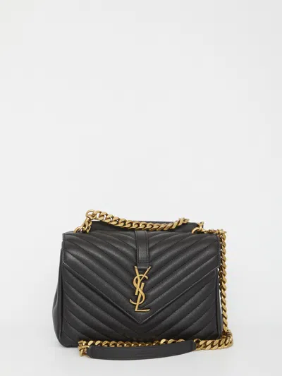 Saint Laurent Chevron-logo Tote Bag In Black