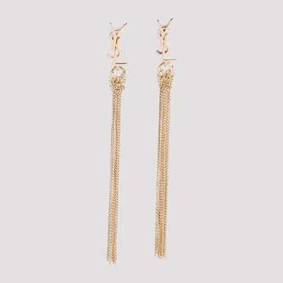 Saint Laurent Women's Cassandre Gold Dangling Earrings In Silver