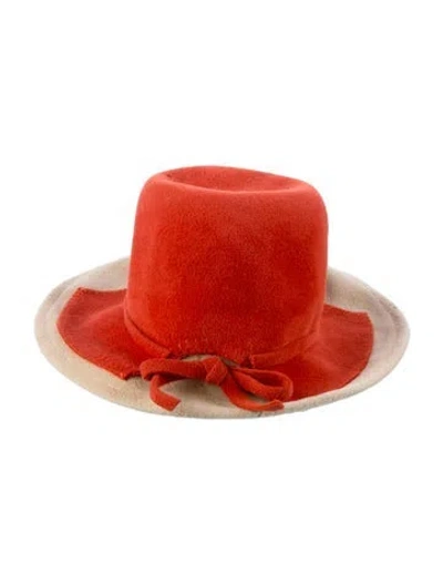 Pre-owned Saint Laurent Chic Vintage Hat In Orange