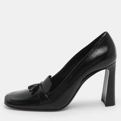 Pre-owned Saint Laurent Chloe 90 Tasseled Size 37 Black Leather Pumps