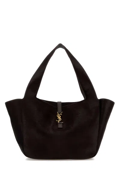 Saint Laurent Chocolate Calf Hair Le 5 Ã 7 Bea Shopping Bag