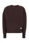 Saint Laurent Chocolate Cotton Oversize Sweatshirt In Brown