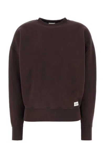 SAINT LAURENT CHOCOLATE COTTON OVERSIZE SWEATSHIRT