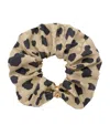 Saint Laurent Leopard-print Silk Hair Scrunchie In Brown