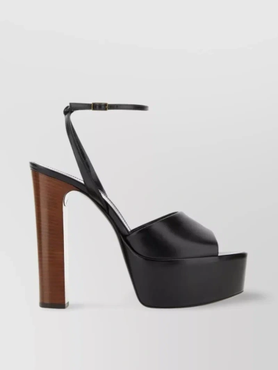 SAINT LAURENT CHUNKY HEEL PLATFORM SOLE SANDALS