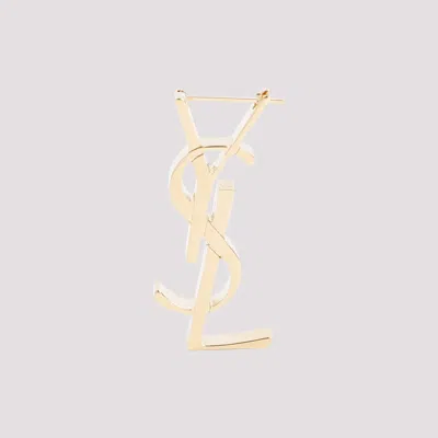 Saint Laurent Chunky Monogramme Earring In Gold