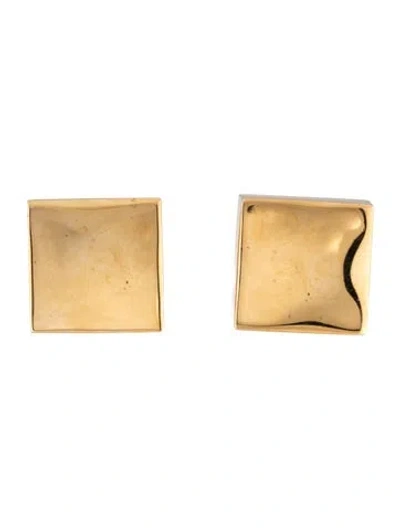 Pre-owned Saint Laurent Chunky Square Clip-on Earrings In Multicolor