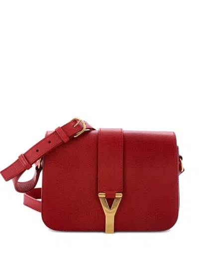 Pre-owned Saint Laurent Chyc Flap Bag Leather Medium Crossbody Bag In Red