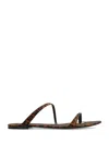 Saint Laurent Tanger Flat Sandals Women In Brown