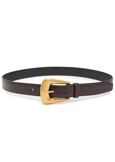 Saint Laurent Cintura Leather Belt In Brown