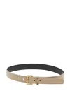 Saint Laurent Cassandre Belt With Square Buckle In Brown