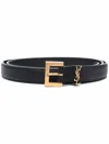 Saint Laurent Cassandre Belt In Black